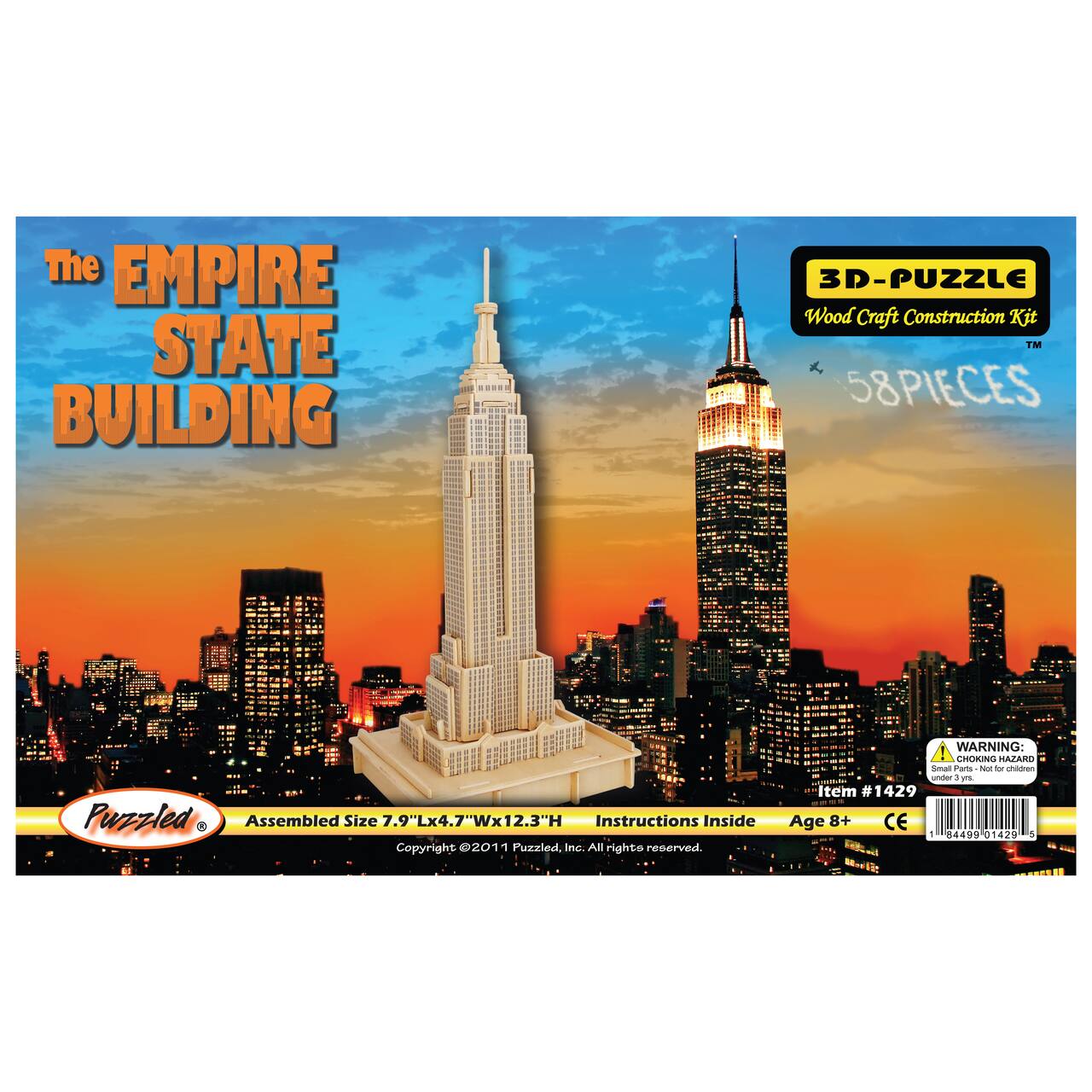 The Empire State Building Natural Wood 58 Piece 3D Puzzle